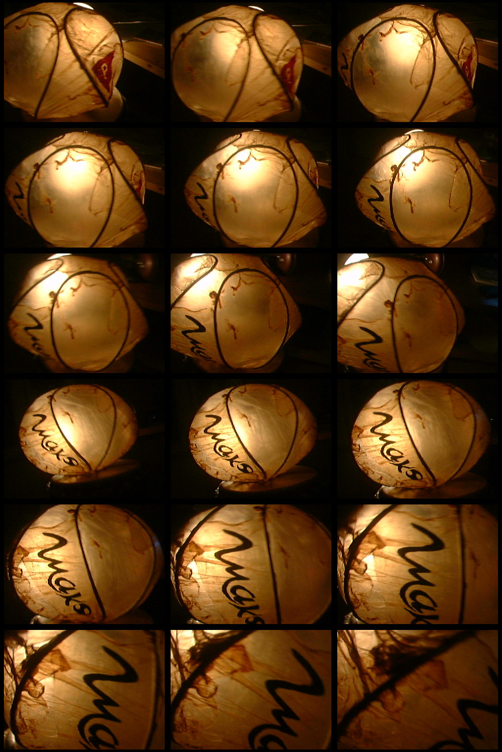 Kombucha membrane collage with phosphorescent lacquer